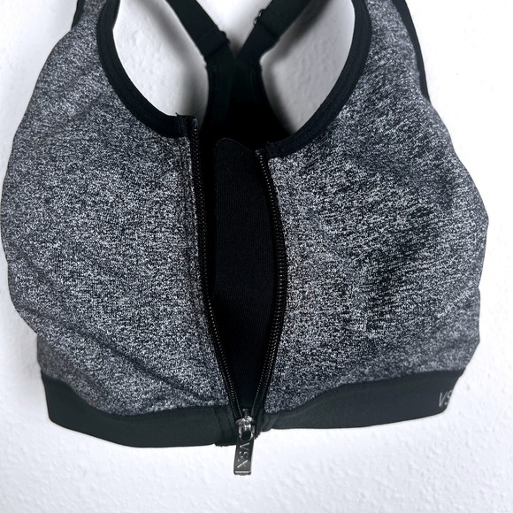 VS Sport‎ Victoria's Secret XS Gray Front Zip Underwire Medium Impact Sports Bra - Picture 6 of 11
